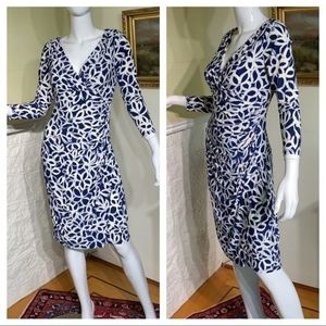 Lauren Ralph Lauren Faux Wrap 3/4 Sleeve Dress